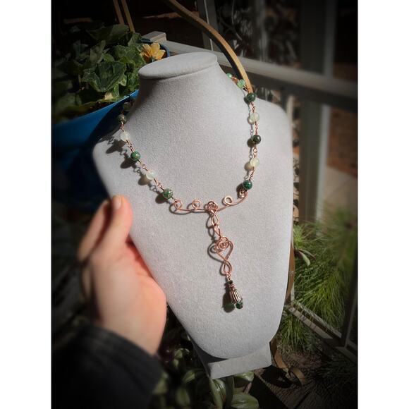 Artisan Wire Link Necklace Hand Hammered - Picture 6 of 10